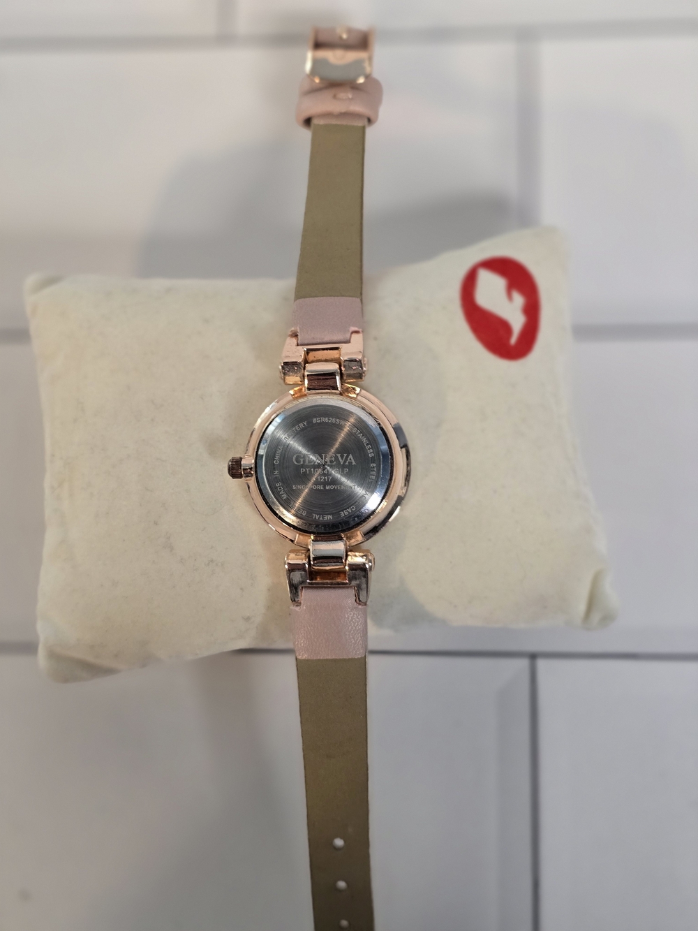 Geneva Rose Gold-Tone Case Watch with Pink Strap - Picture 4 of 5
